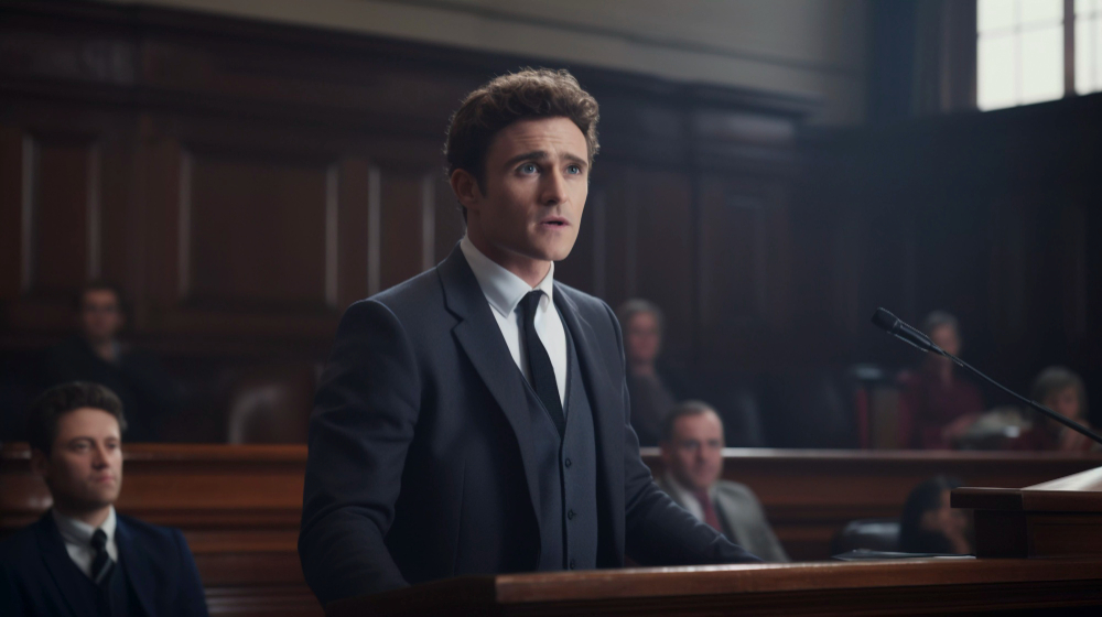 A lawyer speaks in a courtroom, highlighting the role of the Supreme Court in protecting your rights.